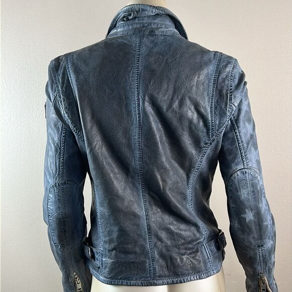 Womens stunning MAURITIUS SofiStar motor Jacket Light Blue Small 6 lamb leather - Picture 2 of 16
